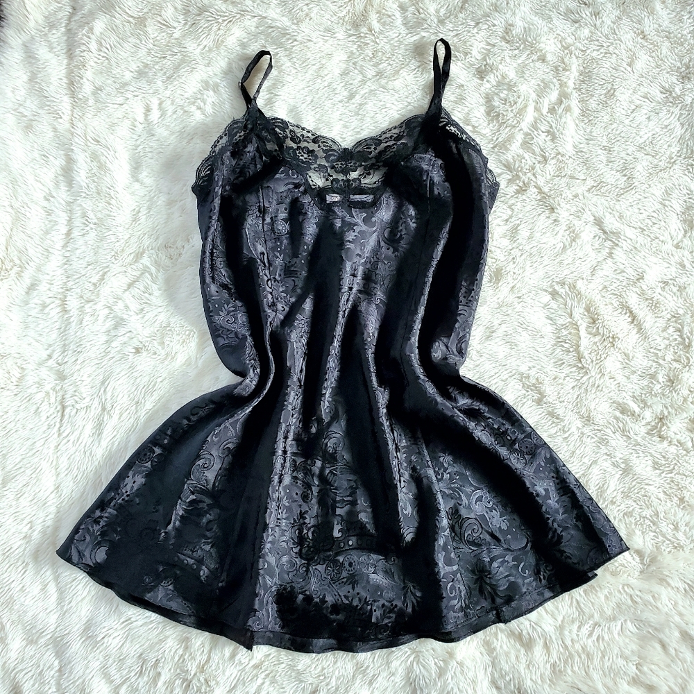Black Lacey Nighty Butterfly Slip Dress. Sleeper. Large. By Potpourri. EUC